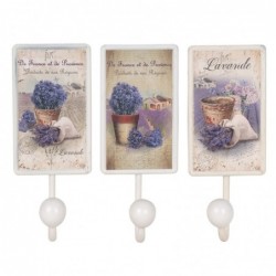 Origin Home Decor - Percha Lavander Pack 3 unités Adorno Mur | Lilac Plein - 18x6x7 cm