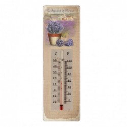 Décor d'origine - Thermomètre Lavender Adorno Mur | Plaques métalliques lilas - 25x0x8 cm