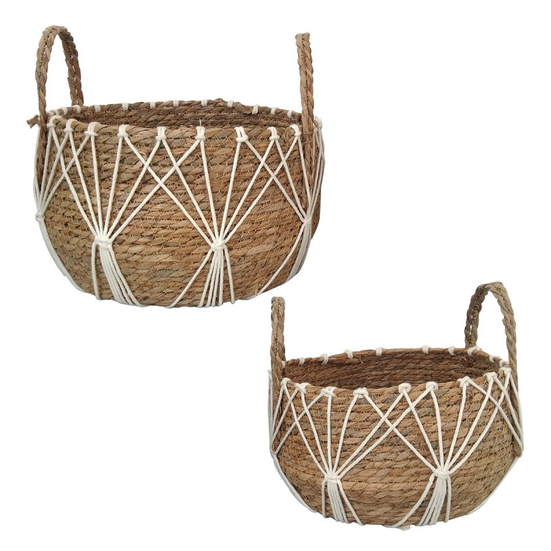 Décor d'origine - Paniers de rangement Pack 2 unités Décoration | Paniers bruns - 20x31x31 cm