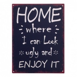 Origin Home Decor - Mur Adorno Life Life Life Wall Mur | Plaques de métal noir - 33x0x25 cm