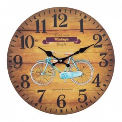 Origine de décoration intérieure - horloge murale du mur du vélo | Montres jaunes - 34x4x34 cm