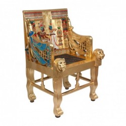 ORIGEN Home Decor Pharaoh Chair Egitpo Gold Auxiliary Furniture | Chaise de plancher brun - 105x73x63cm