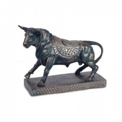 ORIGEN Home Decor Toro Animal Figure | Figure de bureau noir - 21x26x11cm