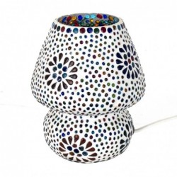 ORIGEN Home Decor Lampes à lampes de champignons marocaines | Lampe de bureau blanc - 18x13x13cm