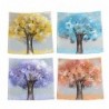 Origin Decor - Plaque Résumé Pack d'arbre 4 unités Décoration | Plateaux multicolores - 3x19x19 cm