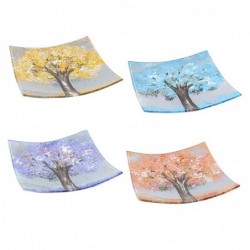 Origin Decor - Plaque Résumé Pack d'arbre 4 unités Décoration | Plateaux multicolores - 3x19x19 cm