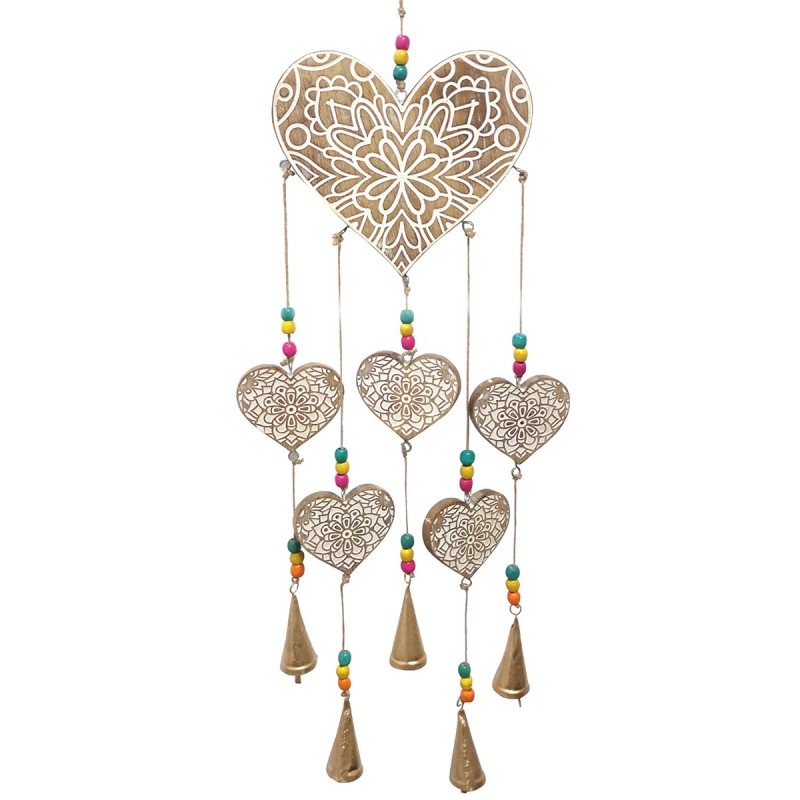 Décor d'origine - Décoration de coeurs mobiles | Pendants dorés - 80x3x20 cm