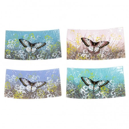 Origin Decor Home - Square Butterfly Pack Pack 4 unités Décoration | Plateaux multicolores - 4x17x31 cm