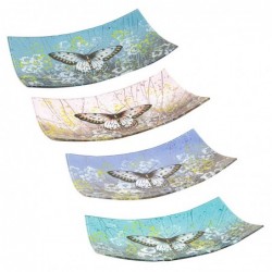 Origin Decor Home - Square Butterfly Pack Pack 4 unités Décoration | Plateaux multicolores - 4x17x31 cm