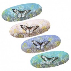 Origine de décoration intérieure - plaque de papillon ovale pack 4 unités décoration | Plateaux multicolores - 3x18x43 cm