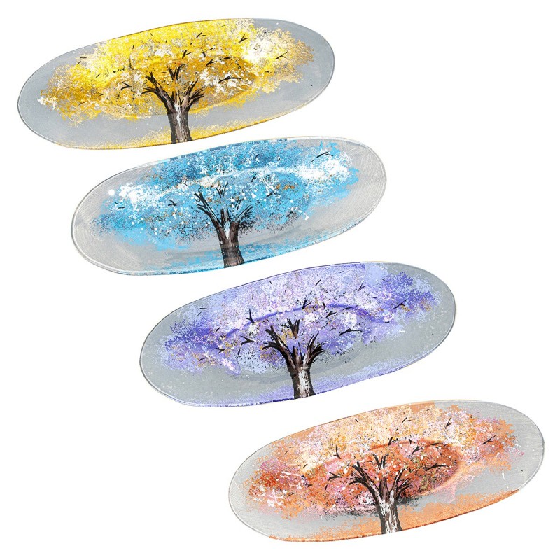 Origin Decor - Plaque Résumé Pack d'arbre 4 unités Décoration | Plateaux multicolores - 3x18x43 cm