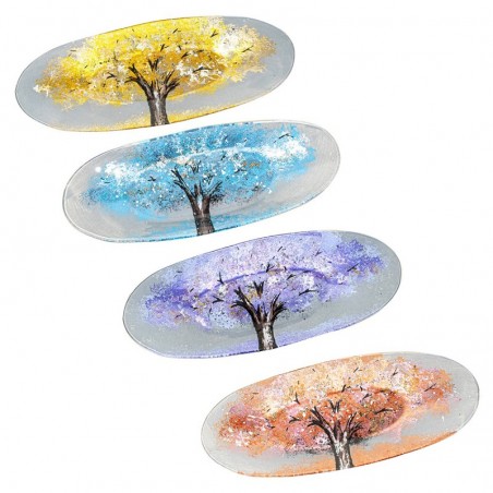 Origin Decor - Plaque Résumé Pack d'arbre 4 unités Décoration | Plateaux multicolores - 3x18x43 cm