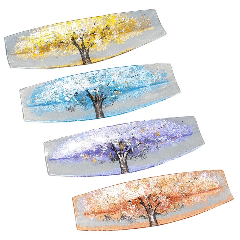 Origin Decor - Plaque Résumé Pack d'arbre 4 unités Décoration | Plateaux multicolores - 4x15x44 cm