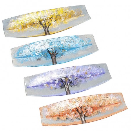 Origin Decor - Plaque Résumé Pack d'arbre 4 unités Décoration | Plateaux multicolores - 4x15x44 cm