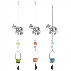 Origine de décoration intérieure - Elephant Pendant Pack 3 unités Décoration | Black Metal Hobs - 85x6x14 cm