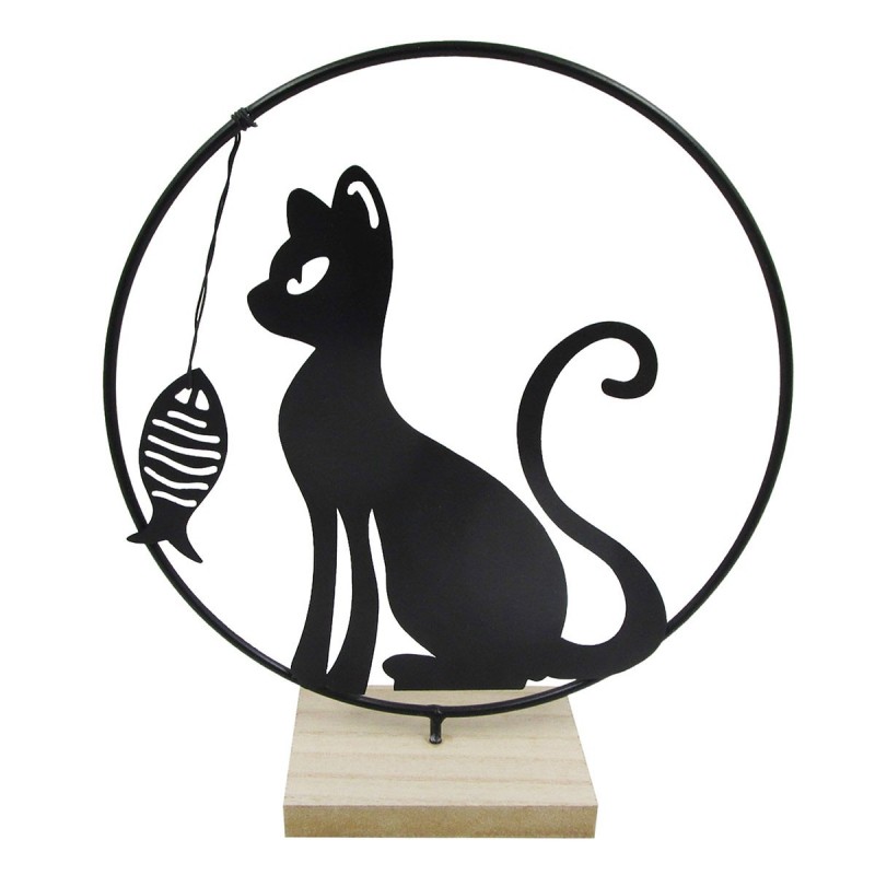 Origine de décoration intérieure - Sites Adorno Figures de chat | Animaux noirs - 28x8x25 cm