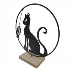 Origine de décoration intérieure - Sites Adorno Figures de chat | Animaux noirs - 28x8x25 cm