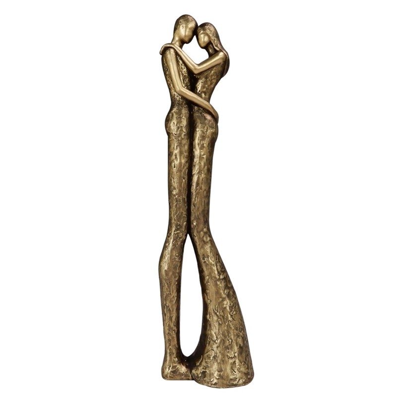 Origine de décoration intérieure - Figure Couple Figures | Bronze doré - 32x6x8 cm