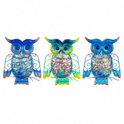 Origine de décoration intérieure - Owl Owl Pack 3 unités Adorno mur | Jardin bleu - 20x0x15 cm