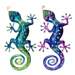 Origin Home Decor - Adorno Lizard Pack 2 unités Adorno Mur | Jardin bleu - 1x30x60 cm