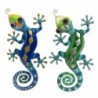 Origin Home Decor - Adorno Lizard Pack 2 unités Adorno Mur | Jardin bleu - 1x32x58 cm