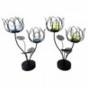 Origine de décoration intérieure - Portavelas 2 Fleurs Pack 2 unités Décoration | Jarrones et Black Porta - 35x15x25 cm