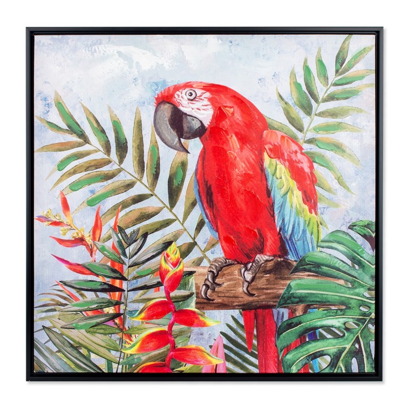 Origin Home Decor - Bird Box Loro Wall Adorno | Images rouges - 63x3x63 cm