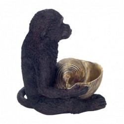 ORIGEN Home Decor Mono Animal Figure | Figure de singe noir - 17x15x14cm