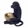 ORIGEN Home Decor Mono Animal Figure | Figure de singe noir - 17x15x14cm