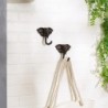 ORIGEN Home Decor Percha Elephante Pomegin | Ornement de mur de jardin noir - 12x13x4cm