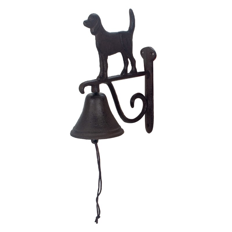 ORIGEN Home Decor Gardin Dog Bell | Ornement de mur de jardin noir - 20x18x9cm