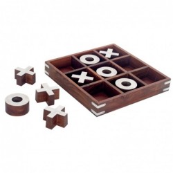 ORIGEN Home Decor Tic Tac Toe Grande Games | Trois en raya brun - 25x25x3cm