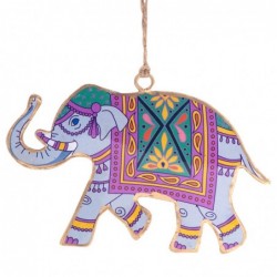 ORIGEN Home Decor Elephant Pendant 4 u pend | Pendant multicolore - 9x14x1cm