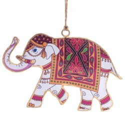 ORIGEN Home Decor Elephant Pendant 4 u pend | Pendant multicolore - 9x14x1cm