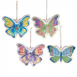 ORIGEN Home Decor Mariposa 4 U Pendants suspendus | Pendant multicolore - 11x13x1cm