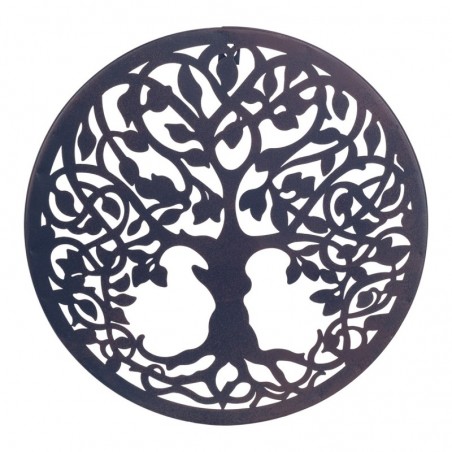 ORIGEN Home Decor Adorno Tree of Life applications Metal | Plaque de métal noir rond - 30x30x1cm