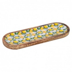 ORIGEN Home Decor Citrons plateau avec bols et plateaux | Plateau jaune - 3x38x13cm