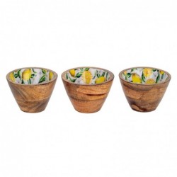 ORIGEN Home Decor Citrons plateau avec bols et plateaux | Plateau jaune - 3x38x13cm