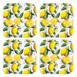 ORIGEN Home Decor Lemone 4 u pesavasos | Jaune rectangulaire - 1x10x10cm