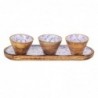 ORIGEN Home Decor Lavender traja avec bols Coasters | Plateau brun - 3x38x13cm