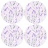 ORIGEN Home Decor Lavender Posts 4 ou Coasters | Blanc rond - 1x10x10cm