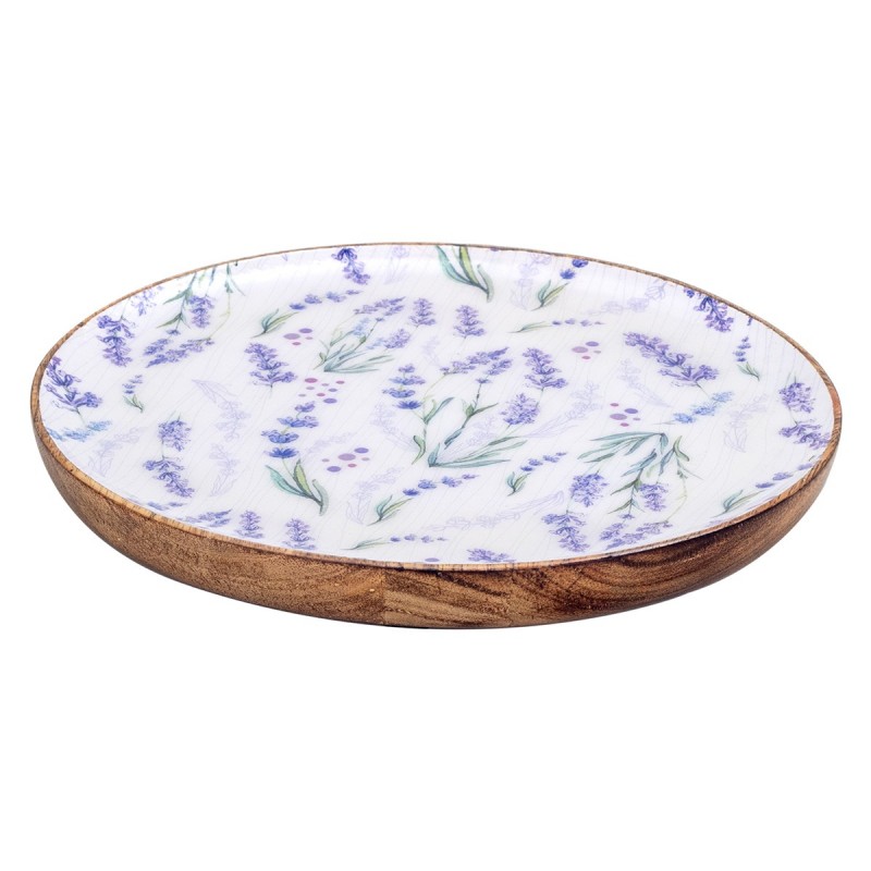 ORIGEN Home Decor Lavender Dish Boîtes et plateaux | Plat brun rond - 3x22x22cm