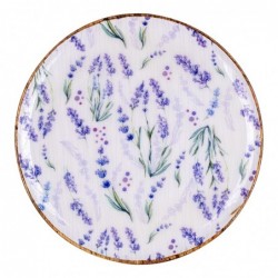 ORIGEN Home Decor Lavender Dish Boîtes et plateaux | Plat brun rond - 3x22x22cm