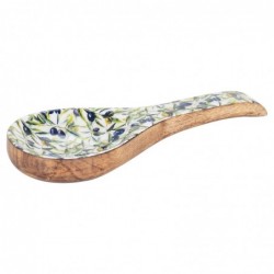 ORIGEN Home Decor Spoon Olives Kitchen Boîtes et plateaux | Cuillère marron carrée - 3x25x9cm