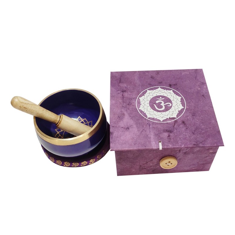 ORIGEN Home Decor Bowl Tibetano avec accessoires Stick Natura | Instrument de musique lilas - 5x9x9cm