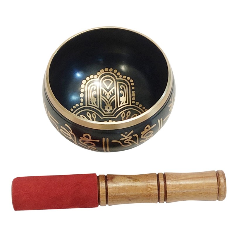 ORIGEN Home Decor Tibetan Bowl Hand Fatima complète Natura | Gold Music Instrument - 7x12x12cm