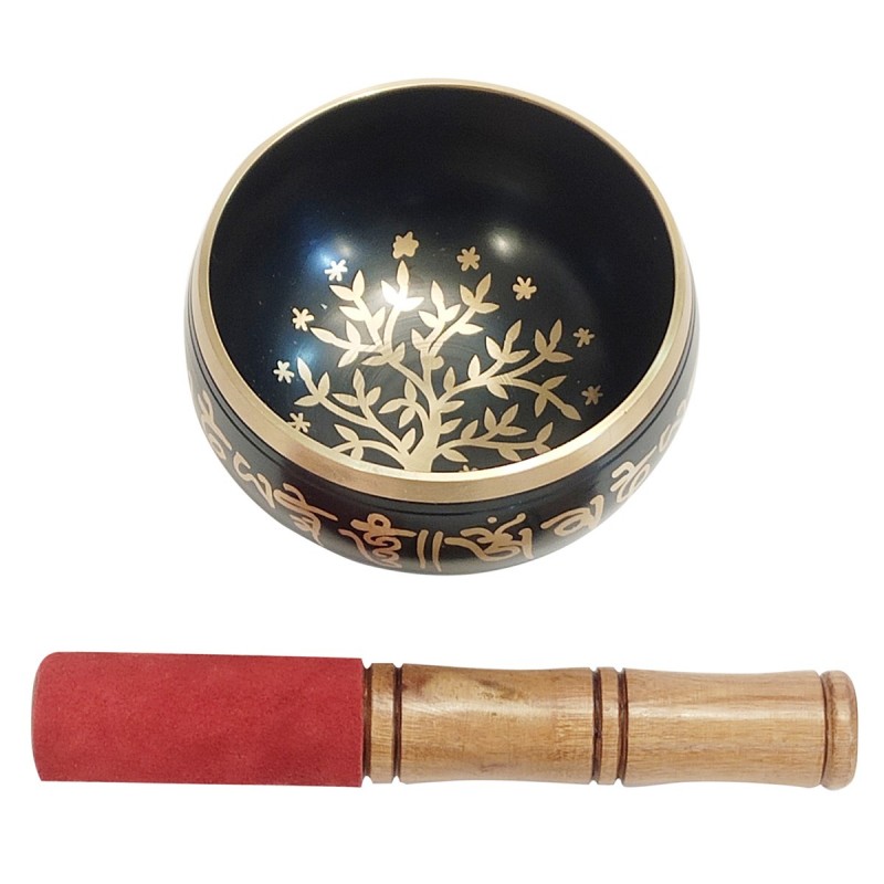 ORIGEN Home Decor Tibetan Bowl Tree Life Accessoires Natura | Gold Music Instrument - 7x12x12cm