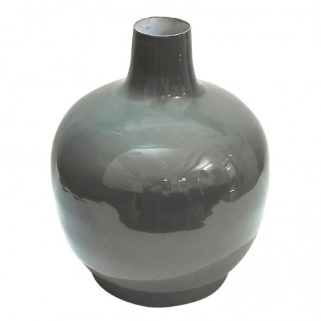 ORIGEN Home Decor Jarrón Metal Jarrones et Portavelas | Vase noir - 21x17x17cm