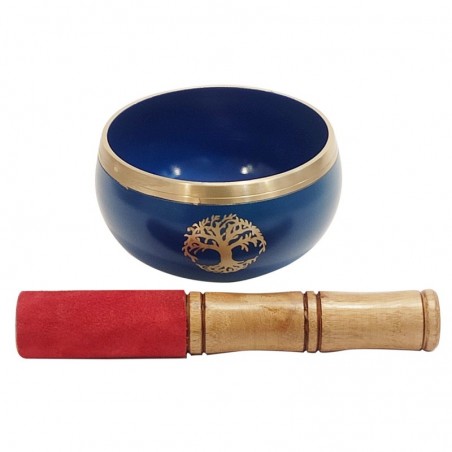 ORIGEN Home Decor Accessoires de bol tibétain Natura | Blue Music Instrument - 7x12x12cm