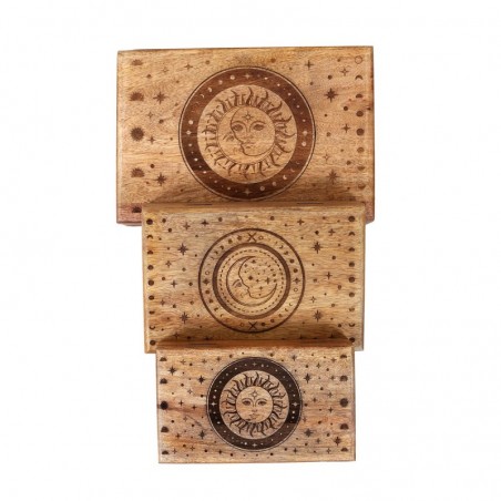 ORIGEN Home Decor Sun and Moon Boxes 3 Boîtes U et bijoux | Blow Box - 9x25x17cm